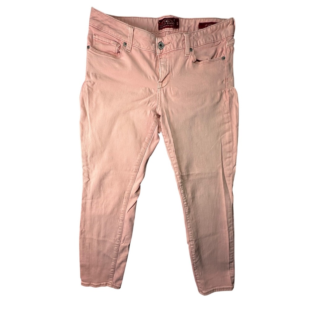 Lucky Brand Leyla Capri Jeans Pink Cropped Denim Pants Size 8/29 Pastel‎ Summer